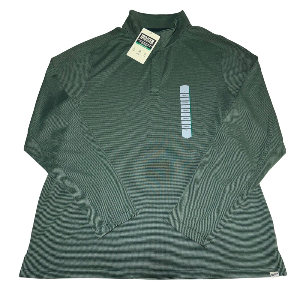 Duluth Trading Co Knuckledown 1/4 Zip Pullover Mens L Green Standard Fit Golf